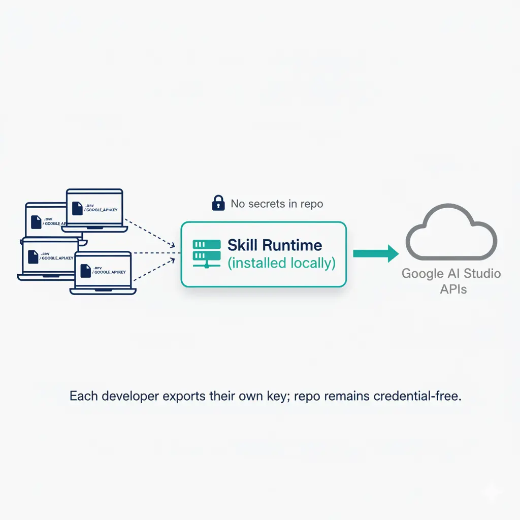 High-level distribution flow: Repo → PRs/Reviews → Team installs locally → Consistent outputs