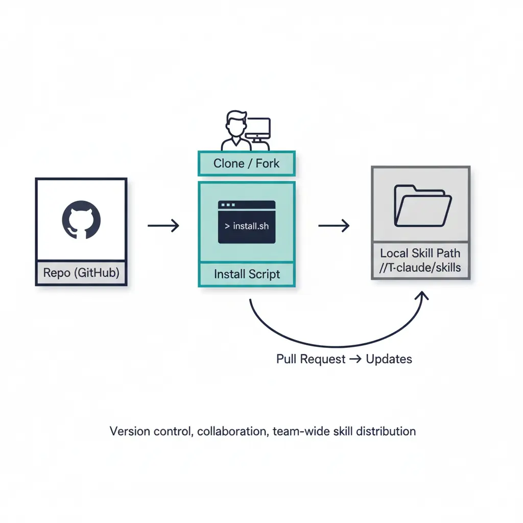 Install and discovery flow: clone repo → copy skill to ~/.claude/skills → set GOOGLE_API_KEY → Claude discovers skill